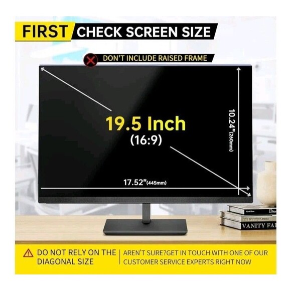 19.5" Hanging Computer Privacy Screen for 16:9 Computer Monitor Anti Blue Light - Picture 5 of 8